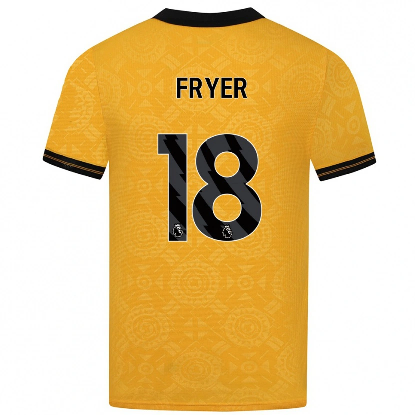 Danxen Børn Hannah Fryer #18 Gul Sort Hjemmebane Spillertrøjer 2025/26 Trøje T-Shirt