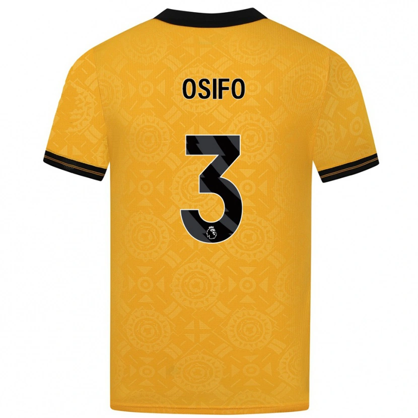 Danxen Børn David Osifo #3 Gul Sort Hjemmebane Spillertrøjer 2025/26 Trøje T-Shirt