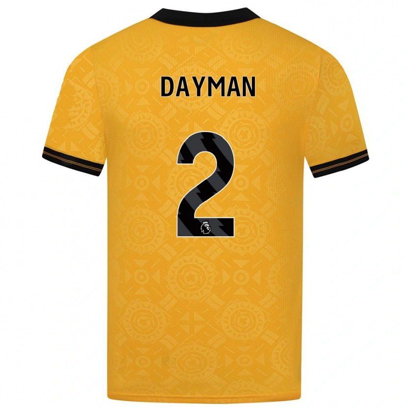 Danxen Børn Myles Dayman #2 Gul Sort Hjemmebane Spillertrøjer 2025/26 Trøje T-Shirt