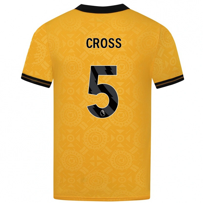 Danxen Børn Emma Cross #5 Gul Sort Hjemmebane Spillertrøjer 2025/26 Trøje T-Shirt