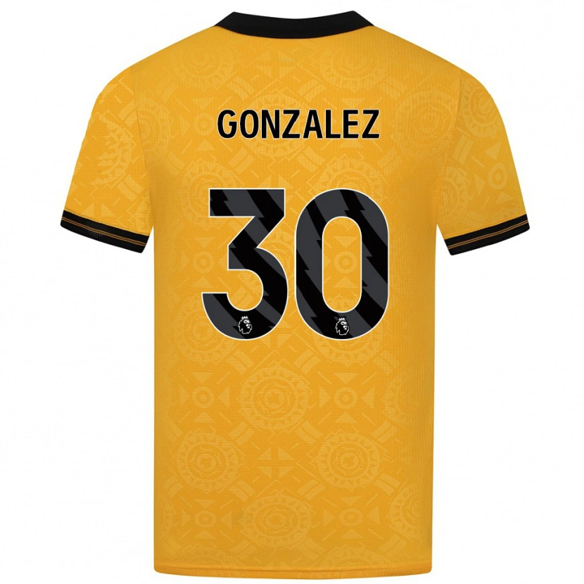 Danxen Børn Enso González #30 Gul Sort Hjemmebane Spillertrøjer 2025/26 Trøje T-Shirt