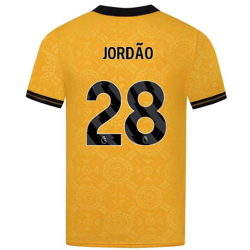 Danxen Børn Bruno Jordão #28 Gul Sort Hjemmebane Spillertrøjer 2025/26 Trøje T-Shirt