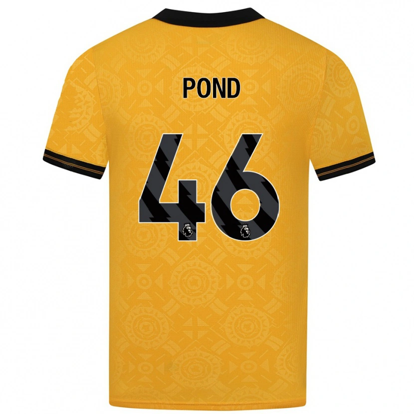 Danxen Børn Alfie Pond #46 Gul Sort Hjemmebane Spillertrøjer 2025/26 Trøje T-Shirt