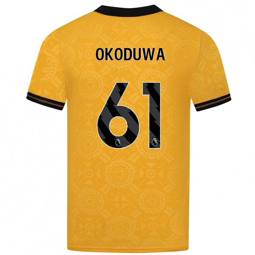 Danxen Børn Wesley Okoduwa #61 Gul Sort Hjemmebane Spillertrøjer 2025/26 Trøje T-Shirt