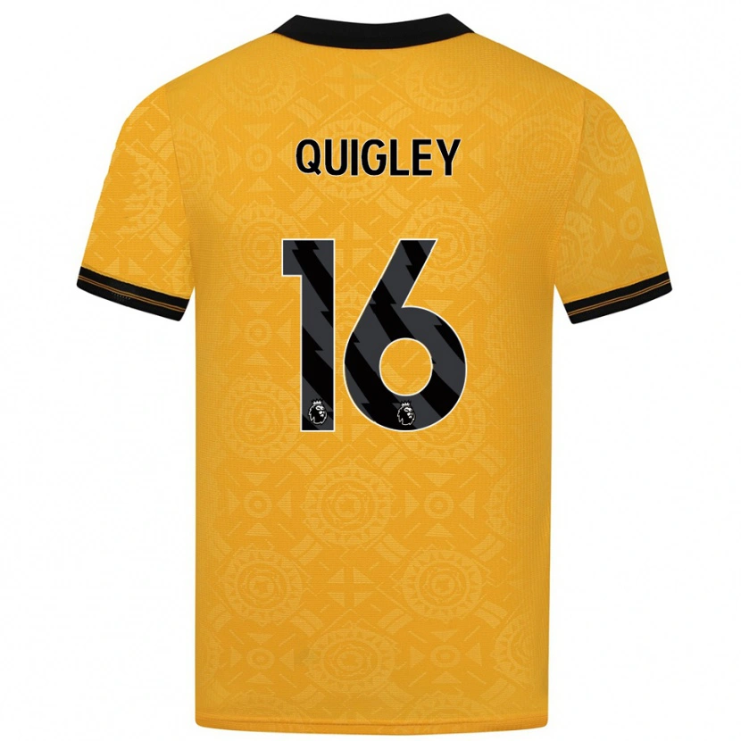 Danxen Børn Racheal Quigley #16 Gul Sort Hjemmebane Spillertrøjer 2025/26 Trøje T-Shirt