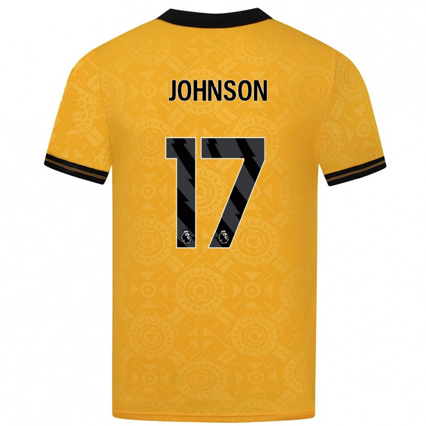 Danxen Børn Katie Johnson #17 Gul Sort Hjemmebane Spillertrøjer 2025/26 Trøje T-Shirt