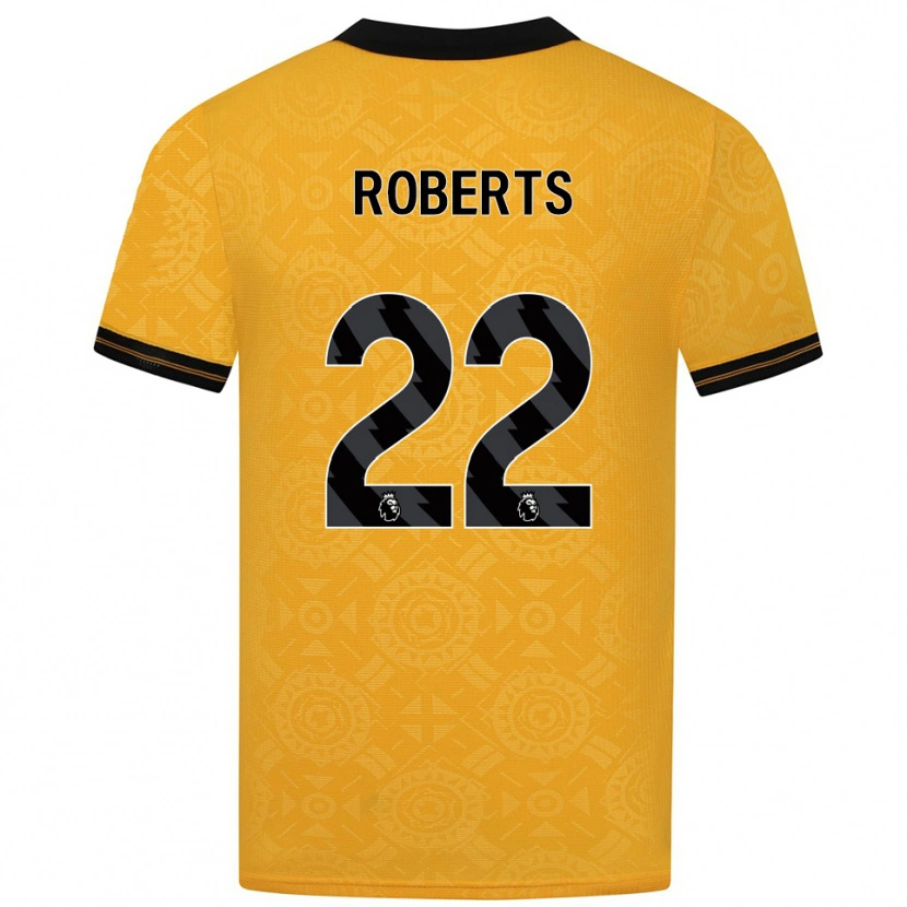 Danxen Børn Beth Roberts #22 Gul Sort Hjemmebane Spillertrøjer 2025/26 Trøje T-Shirt