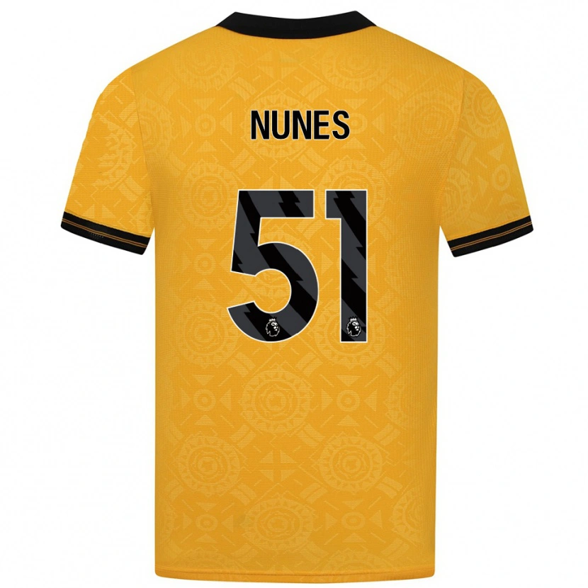 Danxen Børn Grazi Nunes #51 Gul Sort Hjemmebane Spillertrøjer 2025/26 Trøje T-Shirt