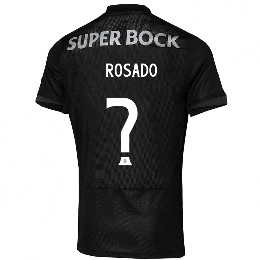 Danxen Børn Alexandre Rosado #0 Sort Hvid Udebane Spillertrøjer 2025/26 Trøje T-Shirt