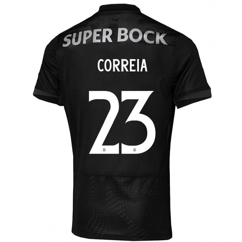 Danxen Børn Duarte Correia #23 Sort Hvid Udebane Spillertrøjer 2025/26 Trøje T-Shirt