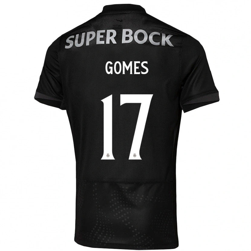 Danxen Børn Frederico Gomes #17 Sort Hvid Udebane Spillertrøjer 2025/26 Trøje T-Shirt