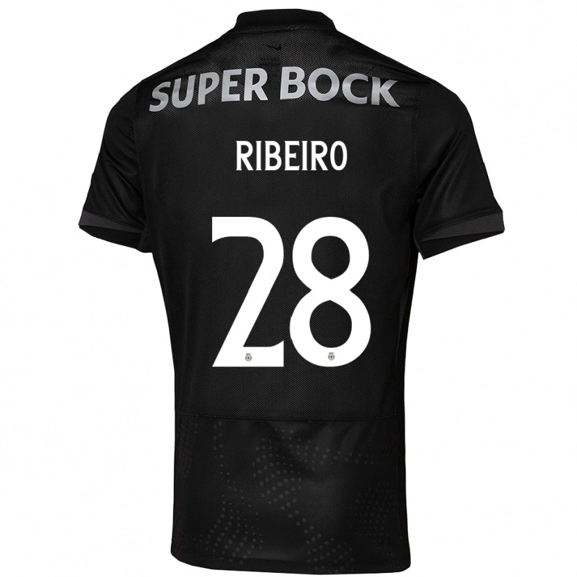 Danxen Børn Rodrigo Ribeiro #28 Sort Hvid Udebane Spillertrøjer 2025/26 Trøje T-Shirt