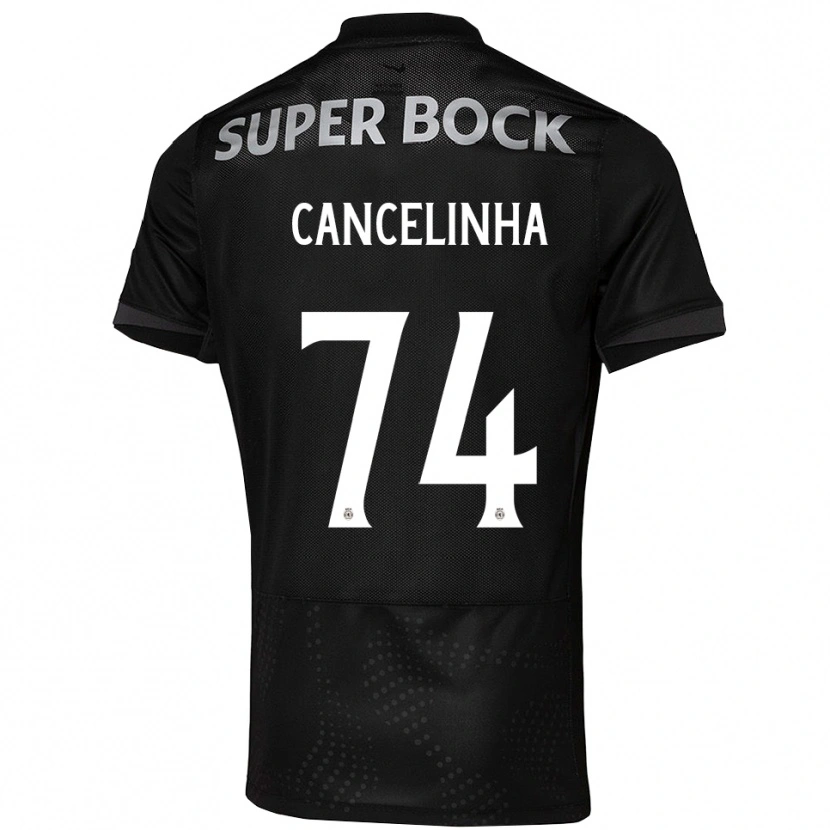Danxen Børn Érica Cancelinha #74 Sort Hvid Udebane Spillertrøjer 2025/26 Trøje T-Shirt