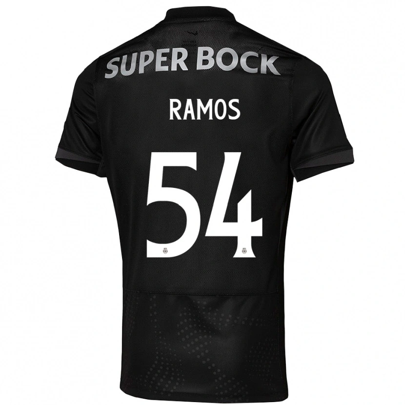 Danxen Børn Bruno Ramos #54 Sort Hvid Udebane Spillertrøjer 2025/26 Trøje T-Shirt