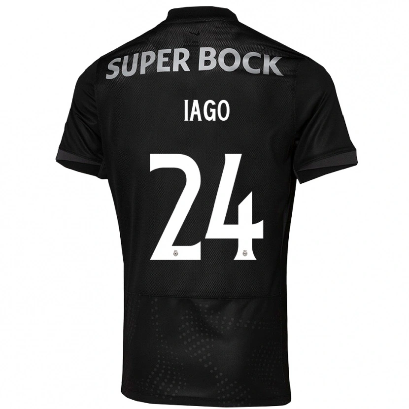 Danxen Børn Paulo Iago #24 Sort Hvid Udebane Spillertrøjer 2025/26 Trøje T-Shirt