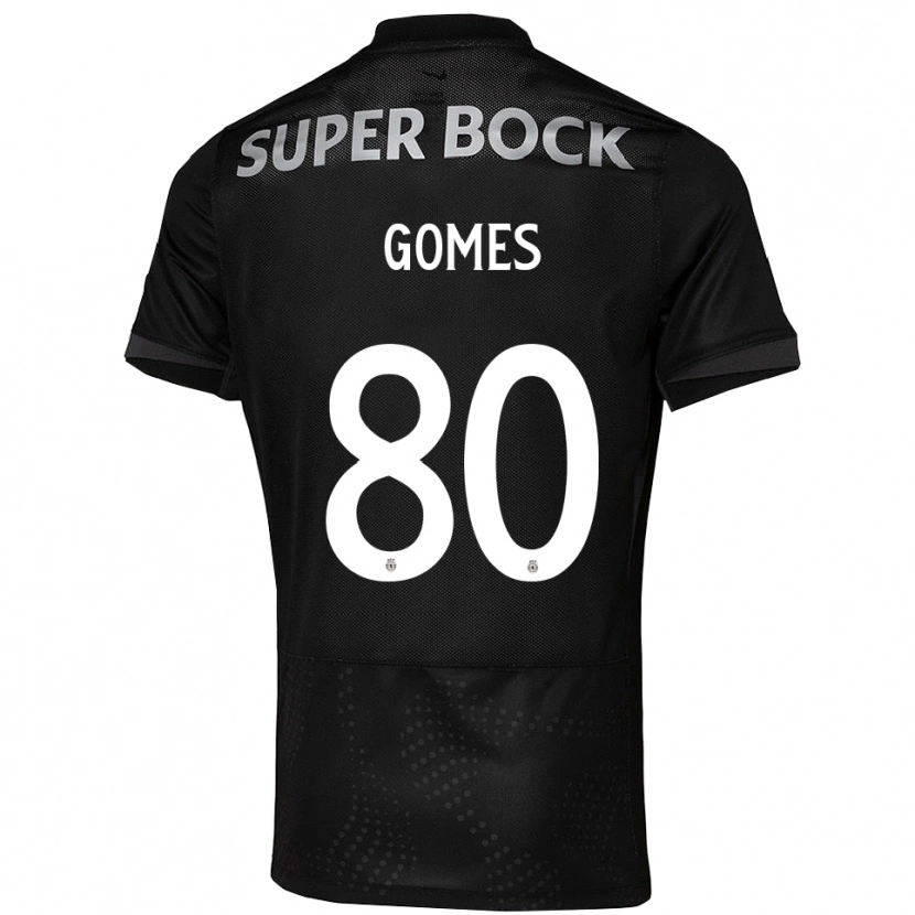 Danxen Børn Luís Gomes #80 Sort Hvid Udebane Spillertrøjer 2025/26 Trøje T-Shirt