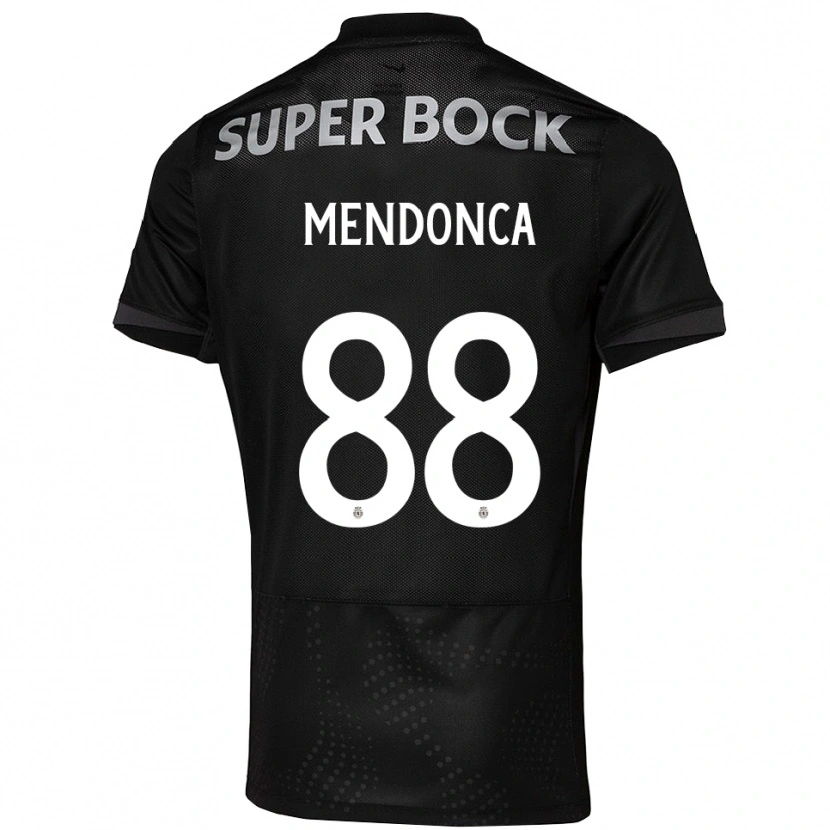 Danxen Børn Manuel Mendonça #88 Sort Hvid Udebane Spillertrøjer 2025/26 Trøje T-Shirt