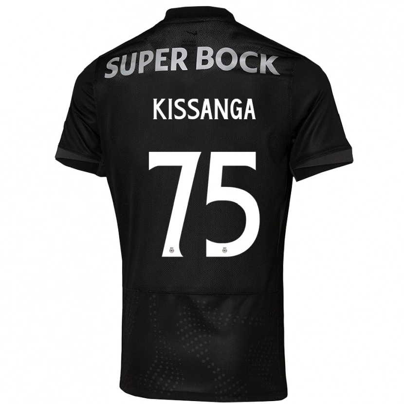 Danxen Børn Manuel Kissanga #75 Sort Hvid Udebane Spillertrøjer 2025/26 Trøje T-Shirt
