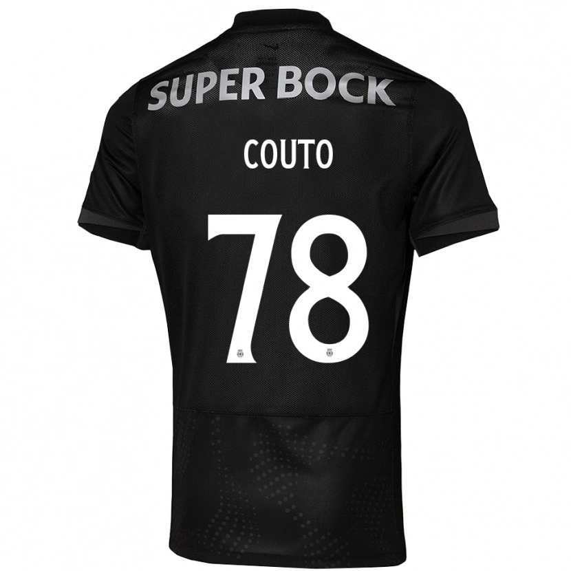 Danxen Børn Mauro Couto #78 Sort Hvid Udebane Spillertrøjer 2025/26 Trøje T-Shirt