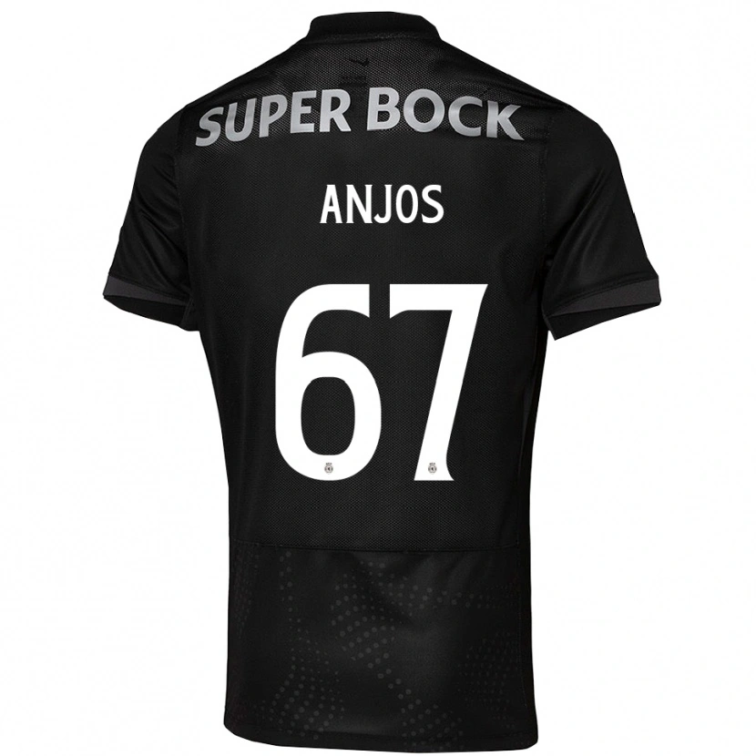 Danxen Børn Lucas Anjos #67 Sort Hvid Udebane Spillertrøjer 2025/26 Trøje T-Shirt
