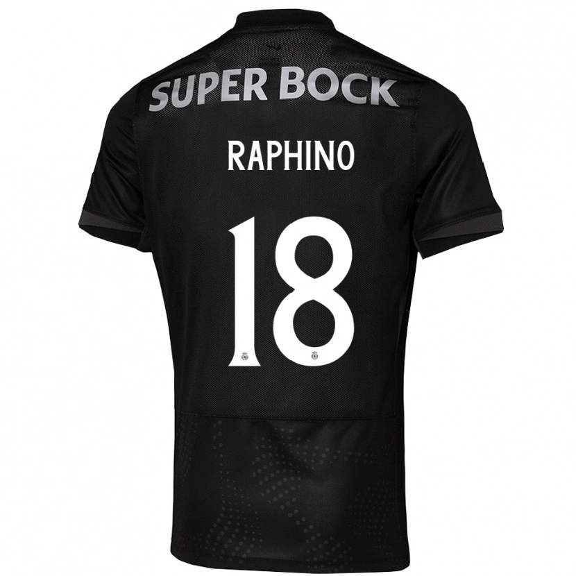 Danxen Børn Brittany Raphino #18 Sort Hvid Udebane Spillertrøjer 2025/26 Trøje T-Shirt