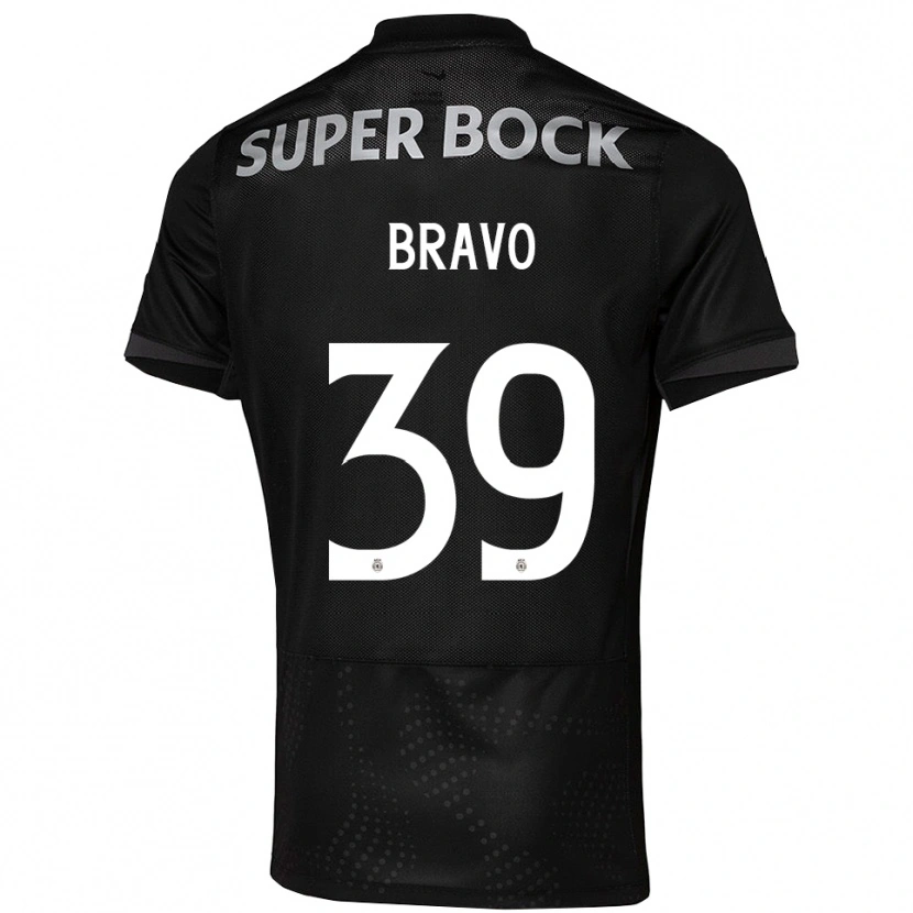 Danxen Børn Andreia Bravo #39 Sort Hvid Udebane Spillertrøjer 2025/26 Trøje T-Shirt