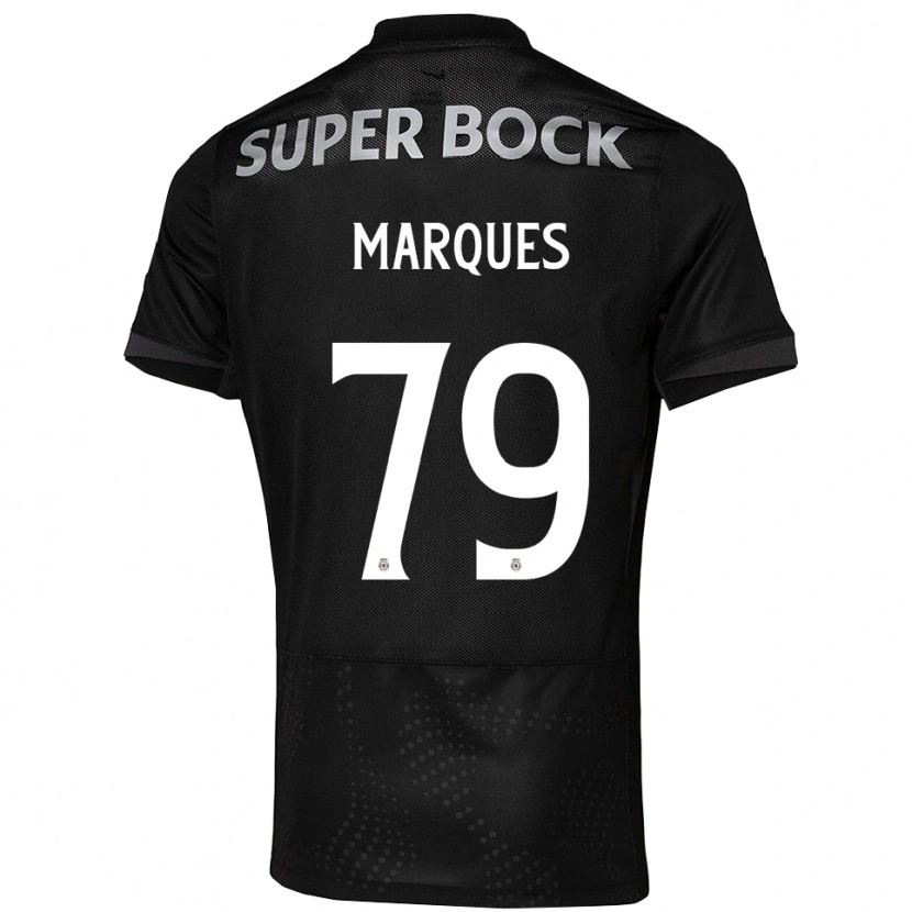 Danxen Børn Rodrigo Marquês #79 Sort Hvid Udebane Spillertrøjer 2025/26 Trøje T-Shirt