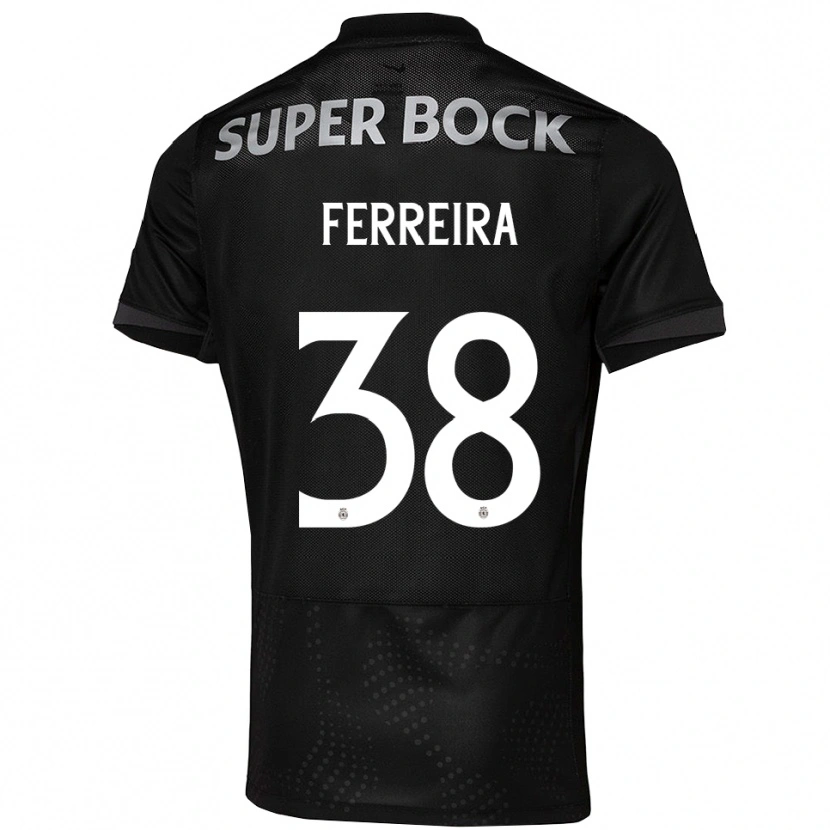 Danxen Børn Marta Ferreira #38 Sort Hvid Udebane Spillertrøjer 2025/26 Trøje T-Shirt