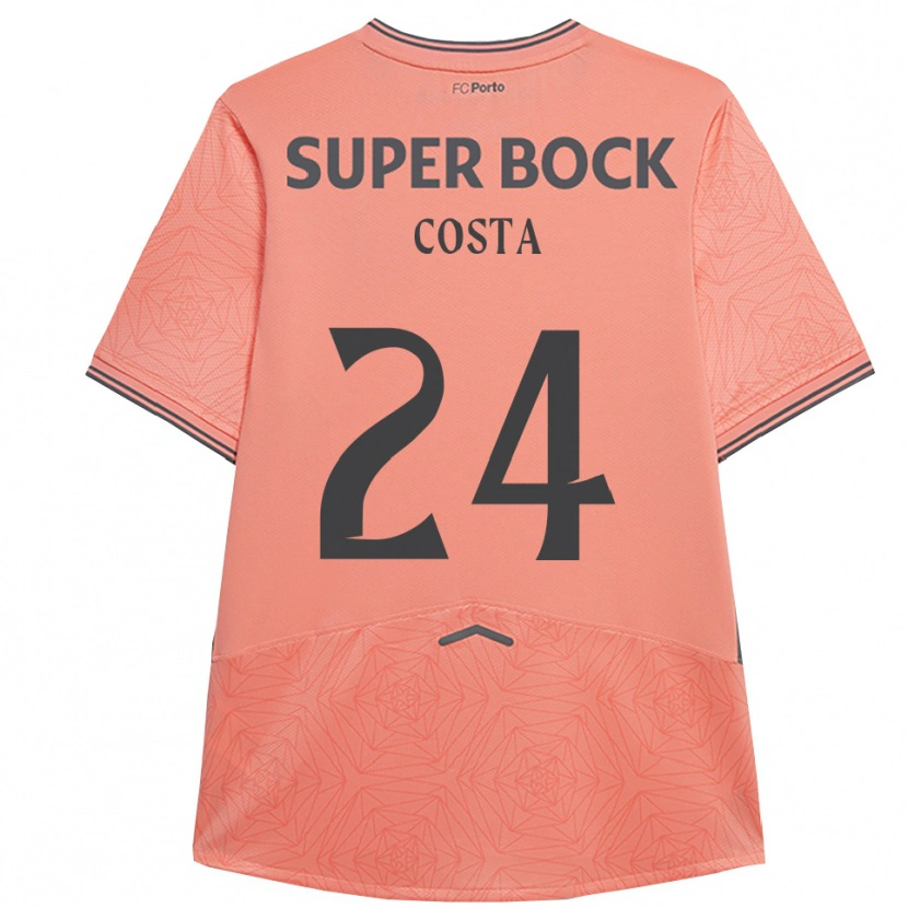 Danxen Børn João Costa #24 Pink Navy Udebane Spillertrøjer 2025/26 Trøje T-Shirt