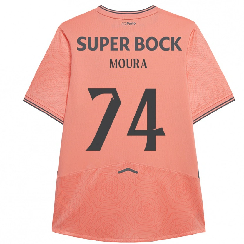 Danxen Børn Francisco Moura #74 Pink Navy Udebane Spillertrøjer 2025/26 Trøje T-Shirt