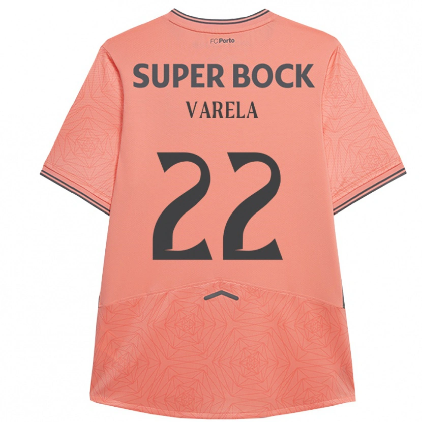 Danxen Børn Alan Varela #22 Pink Navy Udebane Spillertrøjer 2025/26 Trøje T-Shirt