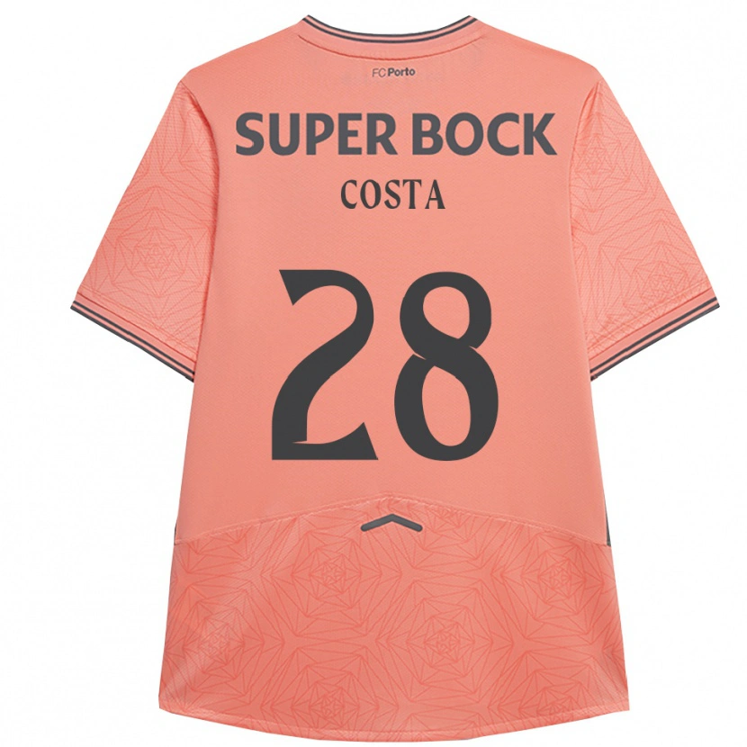 Danxen Børn Bruno Costa #28 Pink Navy Udebane Spillertrøjer 2025/26 Trøje T-Shirt