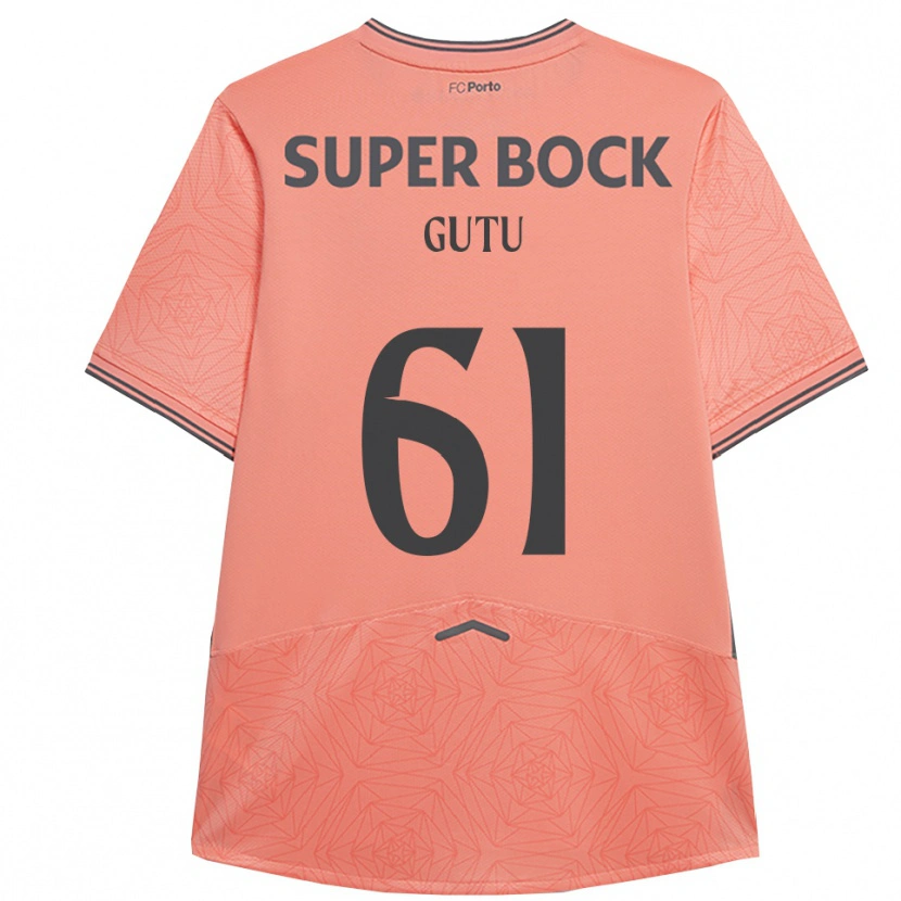 Danxen Børn Denis Gutu #61 Pink Navy Udebane Spillertrøjer 2025/26 Trøje T-Shirt