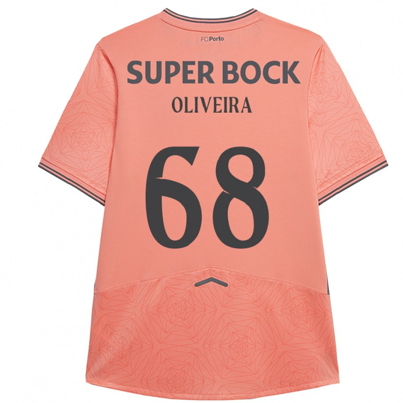 Danxen Børn André Oliveira #68 Pink Navy Udebane Spillertrøjer 2025/26 Trøje T-Shirt