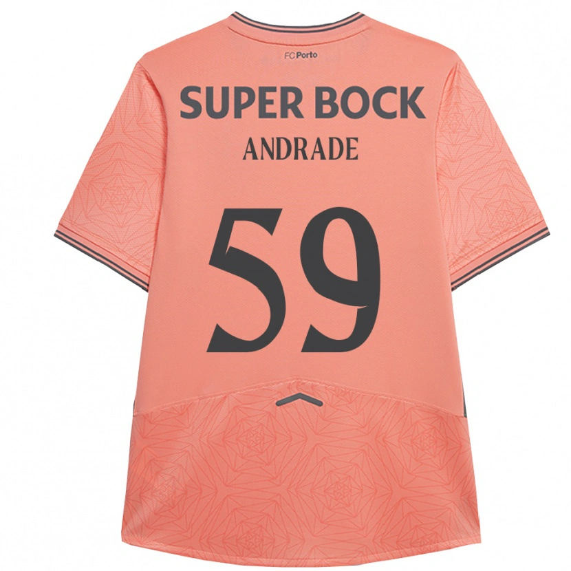 Danxen Børn Tiago Andrade #59 Pink Navy Udebane Spillertrøjer 2025/26 Trøje T-Shirt