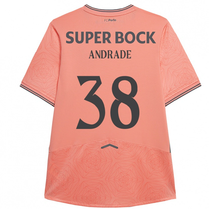 Danxen Børn Fernando Andrade #38 Pink Navy Udebane Spillertrøjer 2025/26 Trøje T-Shirt