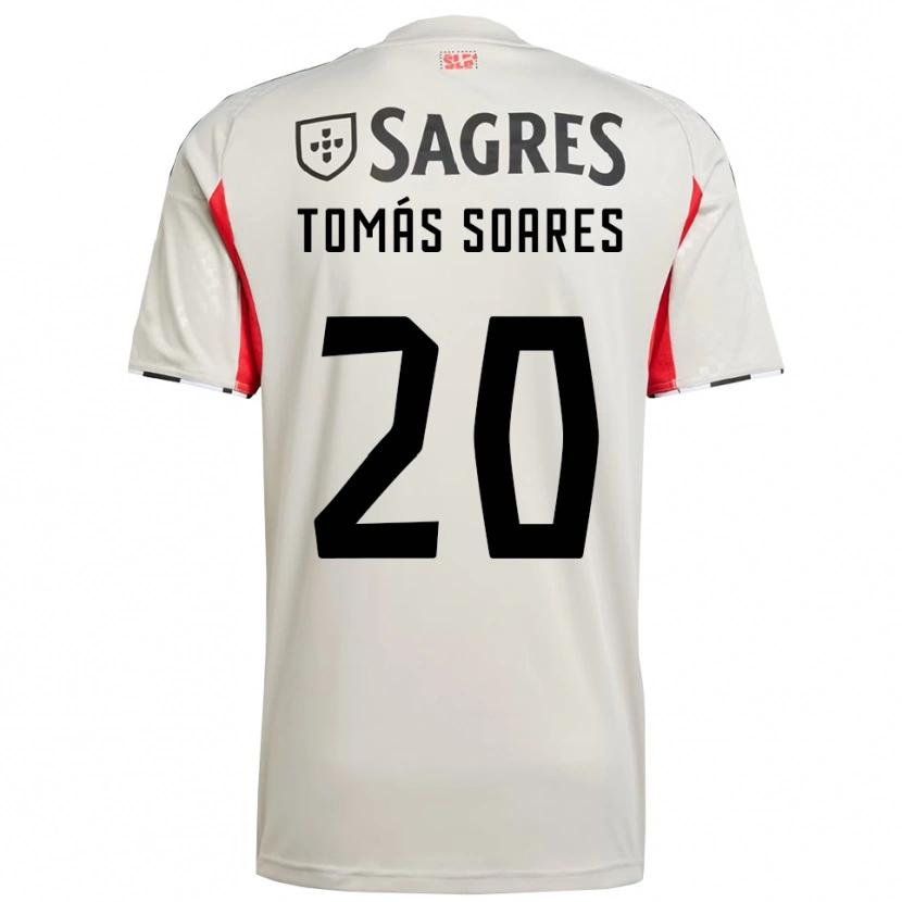 Danxen Børn Tomás Soares #20 Off White Rød Udebane Spillertrøjer 2025/26 Trøje T-Shirt