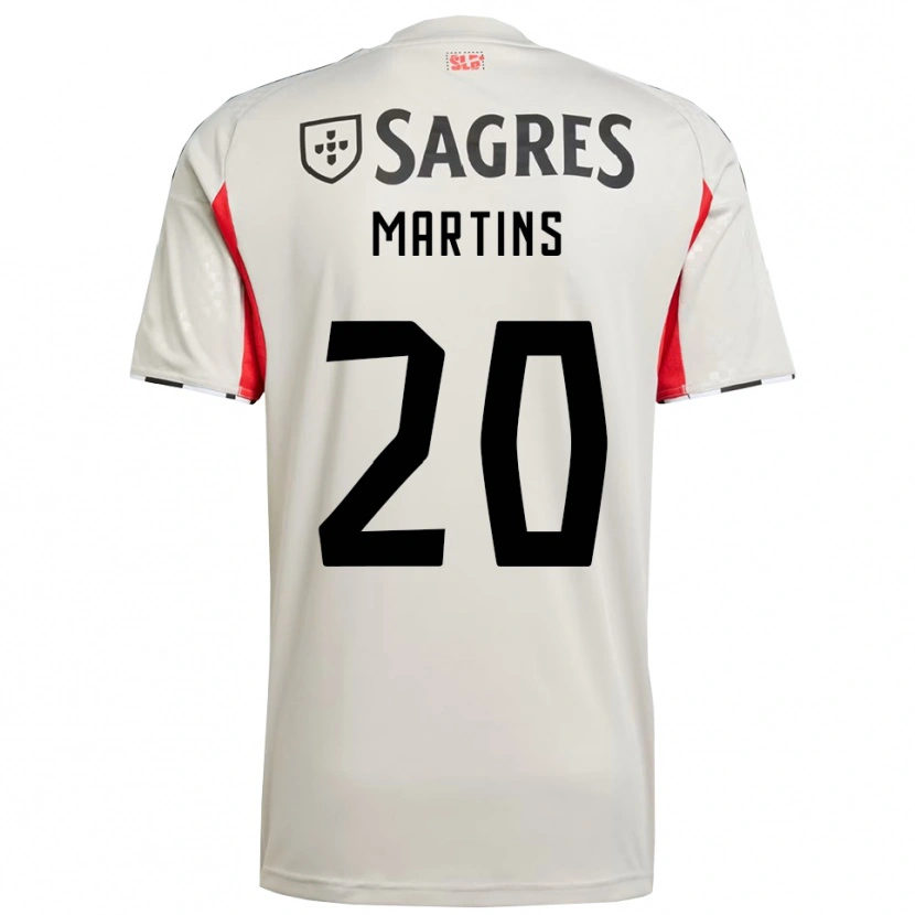 Danxen Børn Lara Martins #20 Off White Rød Udebane Spillertrøjer 2025/26 Trøje T-Shirt