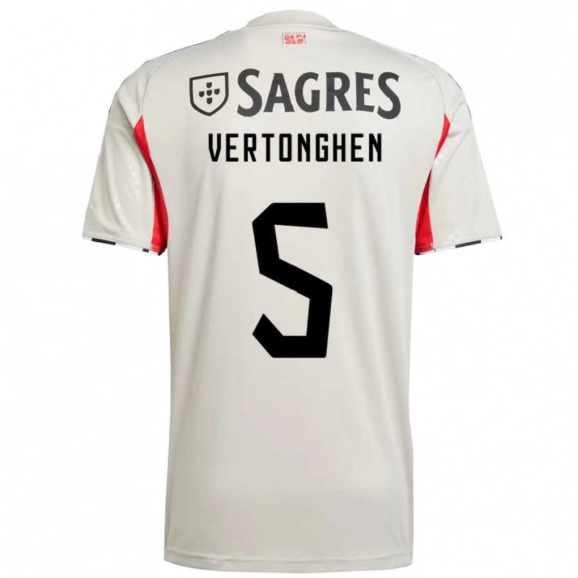 Danxen Børn Jan Vertonghen #5 Off White Rød Udebane Spillertrøjer 2025/26 Trøje T-Shirt
