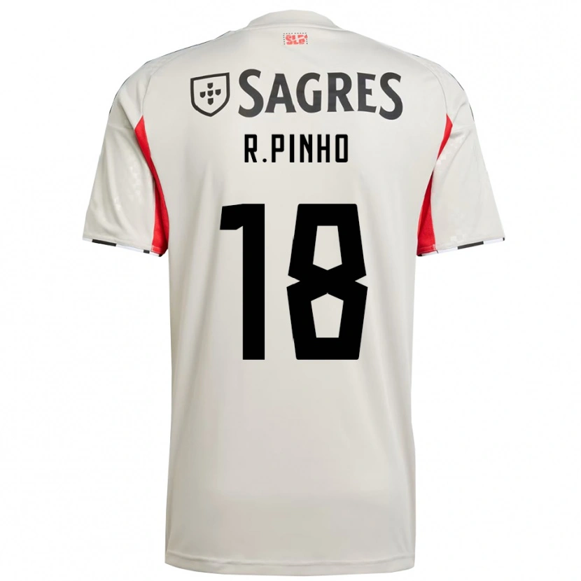 Danxen Børn Rodrigo Pinho #18 Off White Rød Udebane Spillertrøjer 2025/26 Trøje T-Shirt