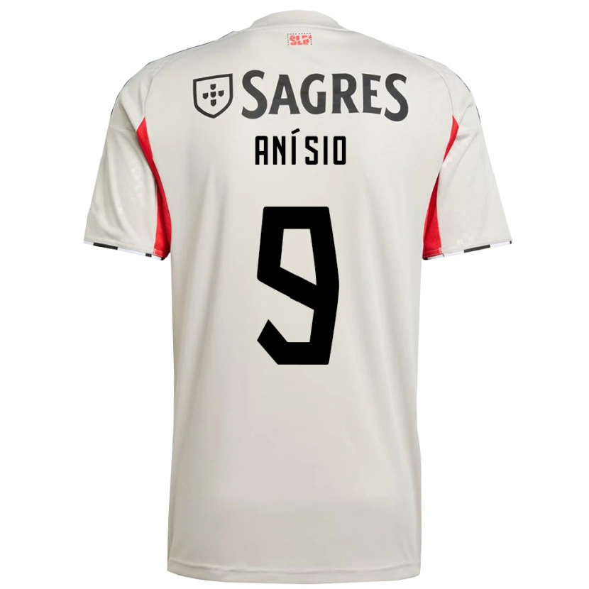 Danxen Børn Anísio #9 Off White Rød Udebane Spillertrøjer 2025/26 Trøje T-Shirt