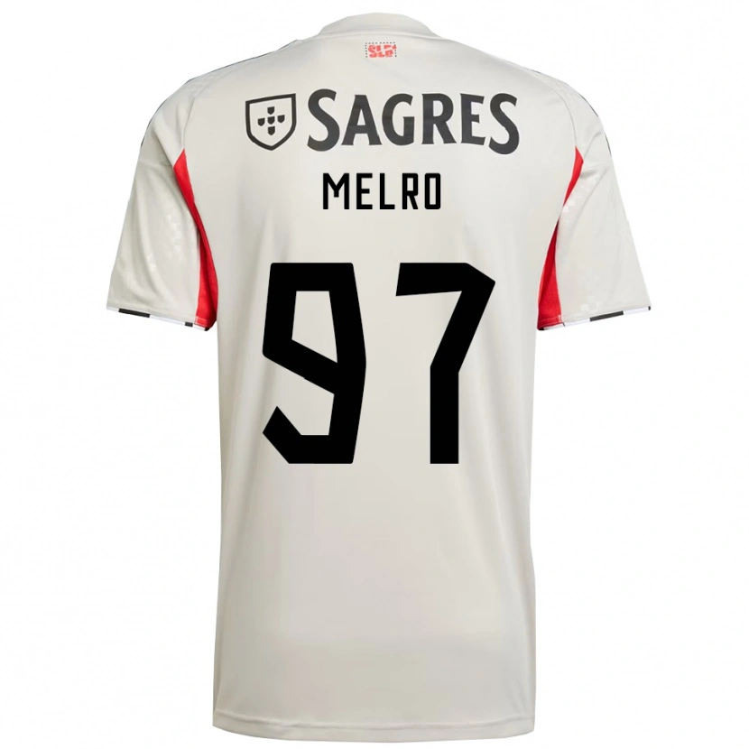 Danxen Børn José Melro #97 Off White Rød Udebane Spillertrøjer 2025/26 Trøje T-Shirt