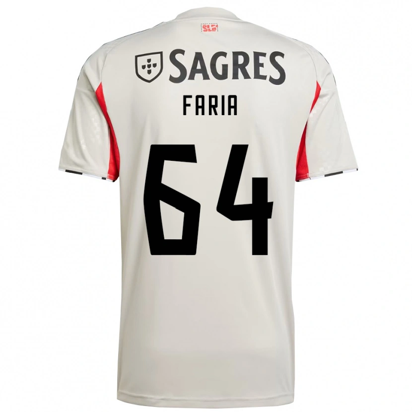 Danxen Børn Hugo Faria #64 Off White Rød Udebane Spillertrøjer 2025/26 Trøje T-Shirt