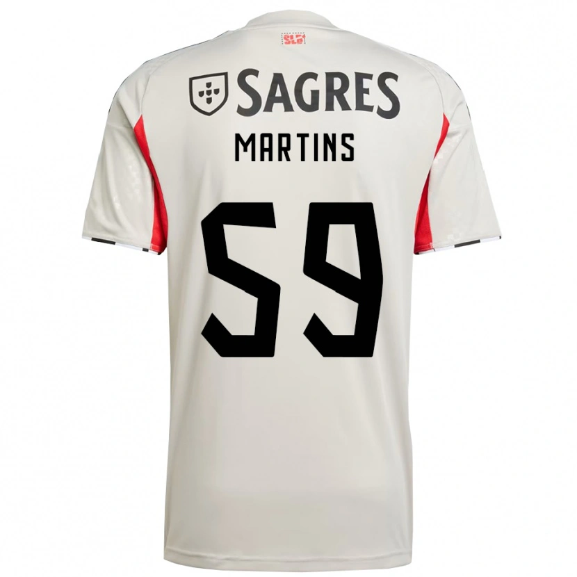 Danxen Børn Leandro Martins #59 Off White Rød Udebane Spillertrøjer 2025/26 Trøje T-Shirt