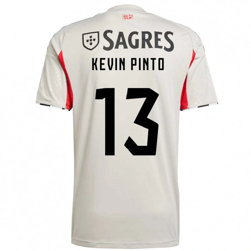 Danxen Børn Kevin Pinto #13 Off White Rød Udebane Spillertrøjer 2025/26 Trøje T-Shirt