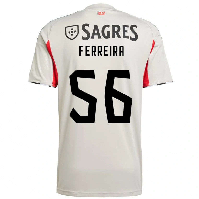 Danxen Børn Martim Ferreira #56 Off White Rød Udebane Spillertrøjer 2025/26 Trøje T-Shirt