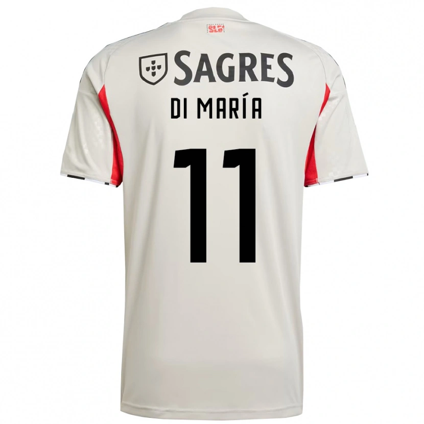 Danxen Børn Angel Di Maria #11 Off White Rød Udebane Spillertrøjer 2025/26 Trøje T-Shirt