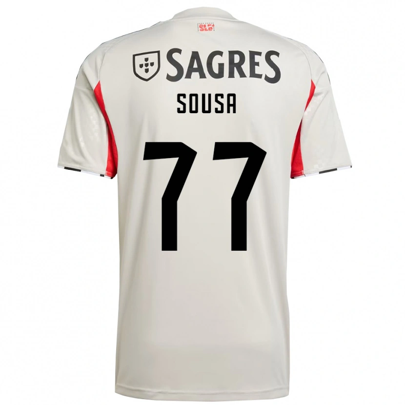 Danxen Børn Gerson Sousa #77 Off White Rød Udebane Spillertrøjer 2025/26 Trøje T-Shirt