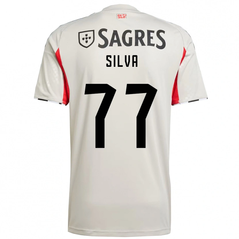 Danxen Børn Jessica Silva #77 Off White Rød Udebane Spillertrøjer 2025/26 Trøje T-Shirt