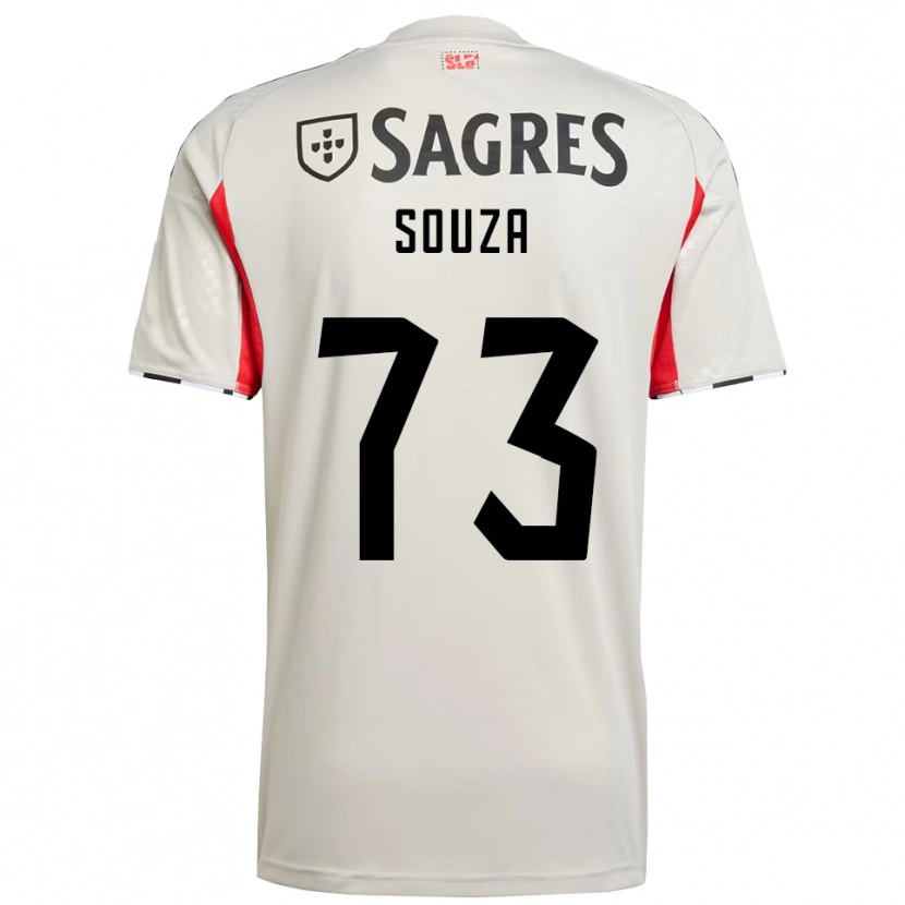 Danxen Børn Beni Souza #73 Off White Rød Udebane Spillertrøjer 2025/26 Trøje T-Shirt